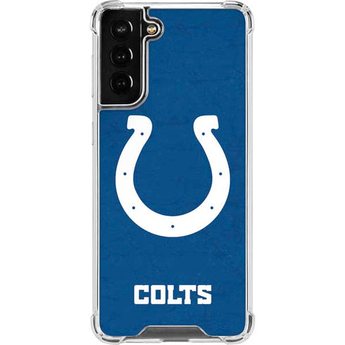 NFL Indianapolis Colts Distressed Galaxy S21 FE Clear Case