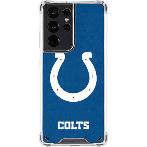 NFL Indianapolis Colts Distressed Galaxy S21 Ultra 5G Clear Case