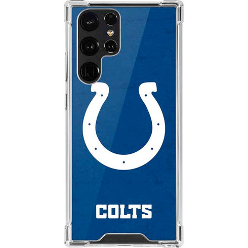 NFL Indianapolis Colts Distressed Galaxy S22 Ultra Clear Case