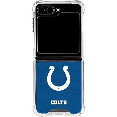 NFL Indianapolis Colts Distressed Galaxy Z Flip5 5G Clear Case