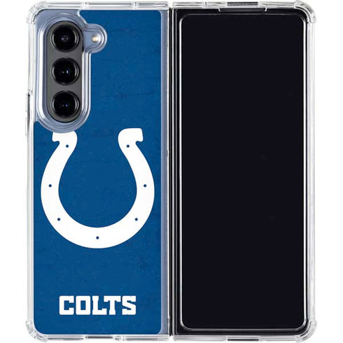 NFL Indianapolis Colts Distressed Galaxy Z Fold5 5G Clear Case