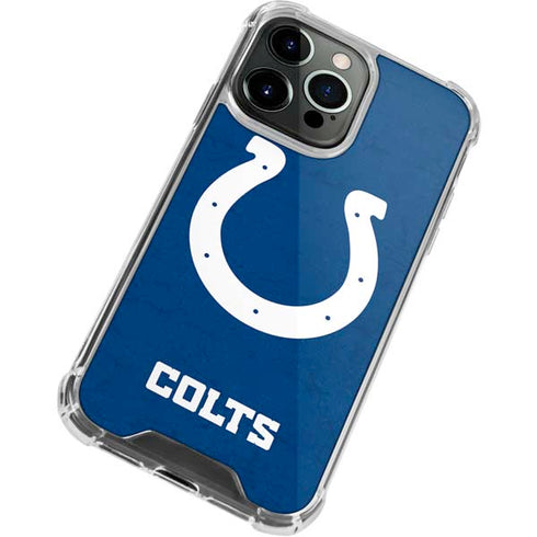 NFL Indianapolis Colts Distressed iPhone 13 Pro Max Clear Case