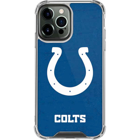NFL Indianapolis Colts Distressed iPhone 14 Pro Max Clear Case