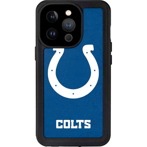 NFL Indianapolis Colts Distressed iPhone 14 Pro Waterproof Case