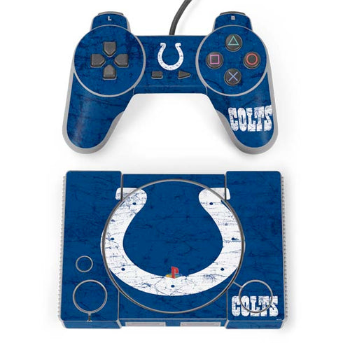 NFL Indianapolis Colts Distressed PlayStation Classic Bundle Skin
