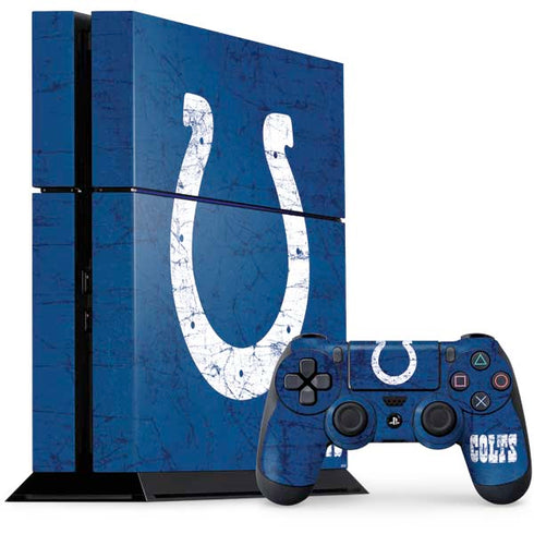 NFL Indianapolis Colts Distressed PS4 Console and Controller Bundle Skin