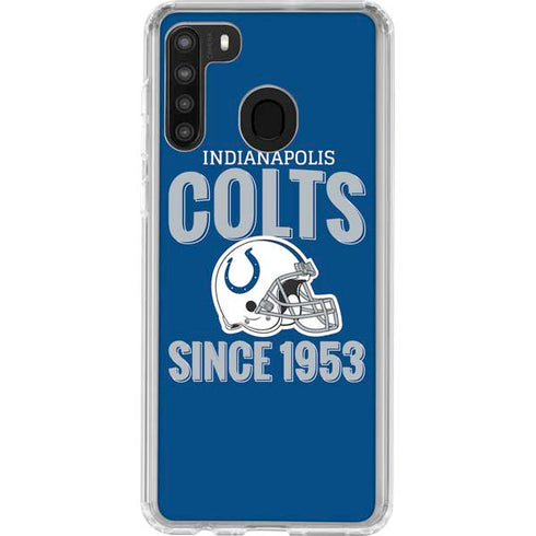 NFL Indianapolis Colts Helmet Galaxy A21 Clear Case