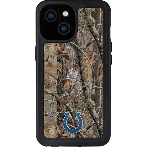 NFL Indianapolis Colts Realtree AP Camo iPhone 15 Waterproof Case