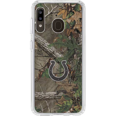 NFL Indianapolis Colts Realtree Xtra Green Camo Galaxy A20 Clear Case