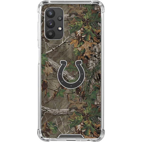 NFL Indianapolis Colts Realtree Xtra Green Camo Galaxy A32 5G Clear Case
