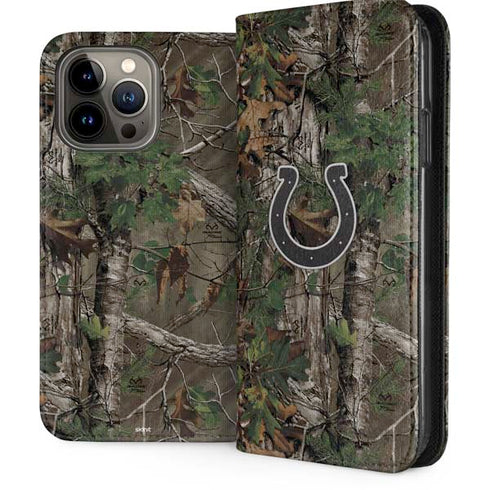 NFL Indianapolis Colts Realtree Xtra Green Camo iPhone 15 Pro Max Folio Case