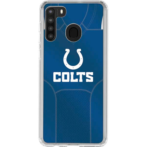 NFL Indianapolis Colts Team Jersey Galaxy A21 Clear Case