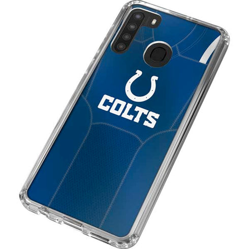 NFL Indianapolis Colts Team Jersey Galaxy A21 Clear Case