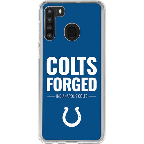 NFL Indianapolis Colts Team Motto Galaxy A21 Clear Case