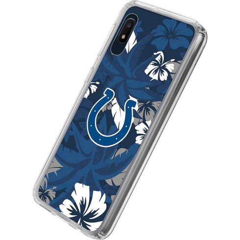 NFL Indianapolis Colts Tropical Print Galaxy A10e Clear Case