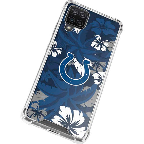 NFL Indianapolis Colts Tropical Print Galaxy A12 Clear Case