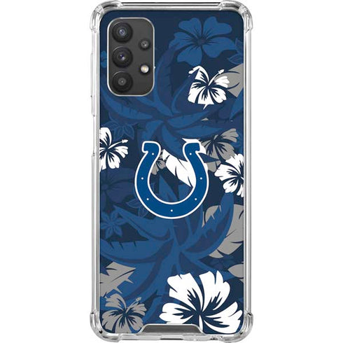 NFL Indianapolis Colts Tropical Print Galaxy A32 5G Clear Case