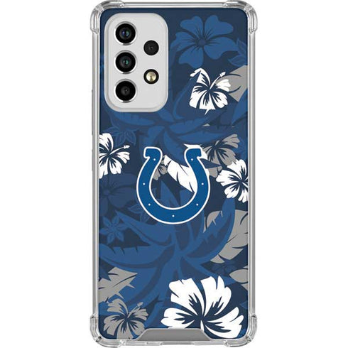 NFL Indianapolis Colts Tropical Print Galaxy A53 5G Clear Case