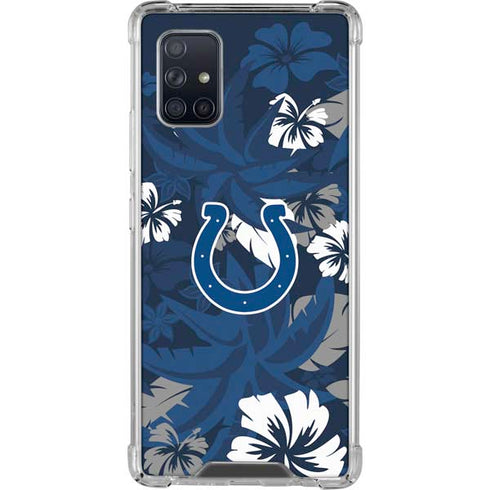 NFL Indianapolis Colts Tropical Print Galaxy A71 5G Clear Case