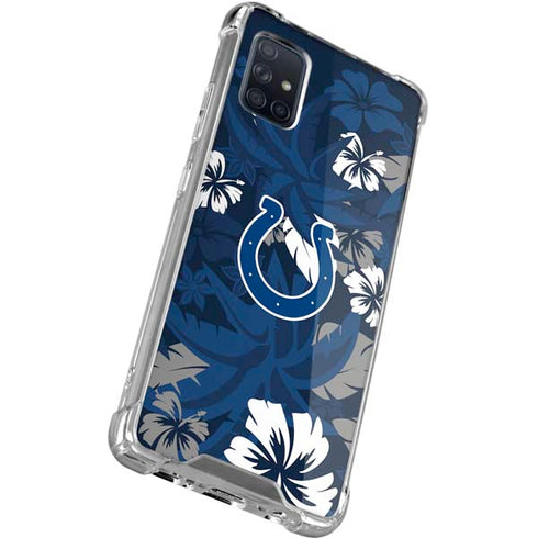 NFL Indianapolis Colts Tropical Print Galaxy A71 5G Clear Case