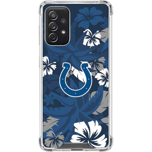 NFL Indianapolis Colts Tropical Print Galaxy A72 5G Clear Case