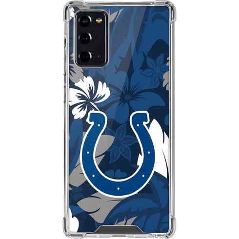 NFL Indianapolis Colts Tropical Print Galaxy Note20 5G Clear Case