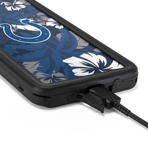 NFL Indianapolis Colts Tropical Print Galaxy S20 Plus Waterproof Case