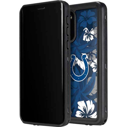 NFL Indianapolis Colts Tropical Print Galaxy S20 Waterproof Case