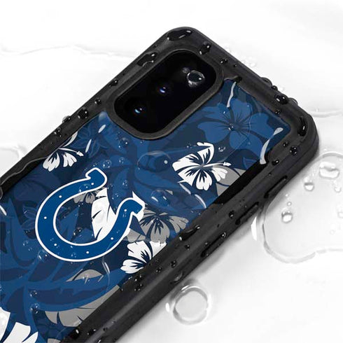 NFL Indianapolis Colts Tropical Print Galaxy S20 Waterproof Case