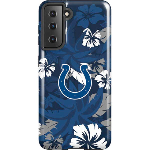 NFL Indianapolis Colts Tropical Print Galaxy S21 5G Pro Case