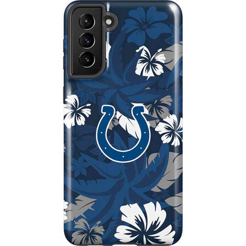 NFL Indianapolis Colts Tropical Print Galaxy S21 FE Pro Case