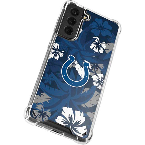 NFL Indianapolis Colts Tropical Print Galaxy S21 Plus 5G Clear Case