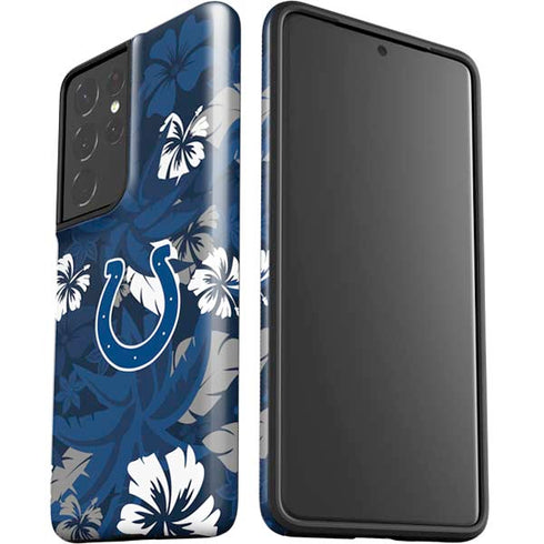 NFL Indianapolis Colts Tropical Print Galaxy S21 Ultra 5G Pro Case