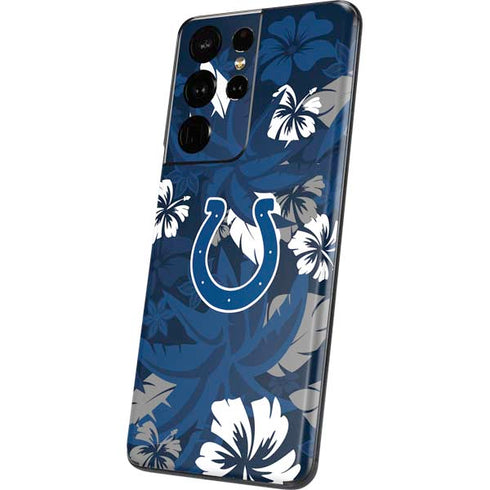 NFL Indianapolis Colts Tropical Print Galaxy S21 Ultra 5G Skin