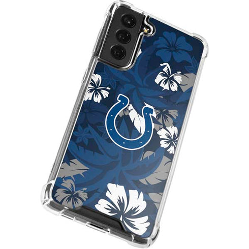 NFL Indianapolis Colts Tropical Print Galaxy S22 Plus Clear Case