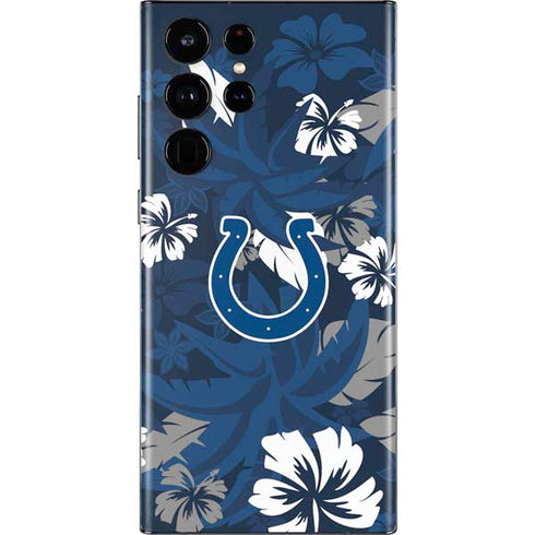 NFL Indianapolis Colts Tropical Print Galaxy S22 Ultra Skin