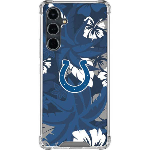 NFL Indianapolis Colts Tropical Print Galaxy S23 FE Clear Case