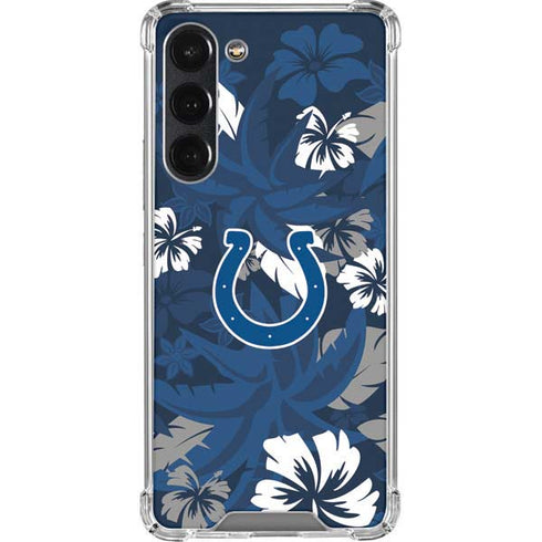 NFL Indianapolis Colts Tropical Print Galaxy S23 Plus Clear Case