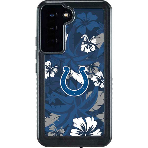 NFL Indianapolis Colts Tropical Print Galaxy S23 Plus Waterproof Case