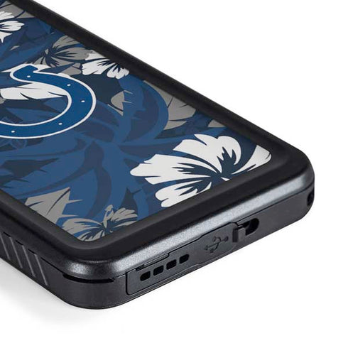 NFL Indianapolis Colts Tropical Print Galaxy S23 Plus Waterproof Case
