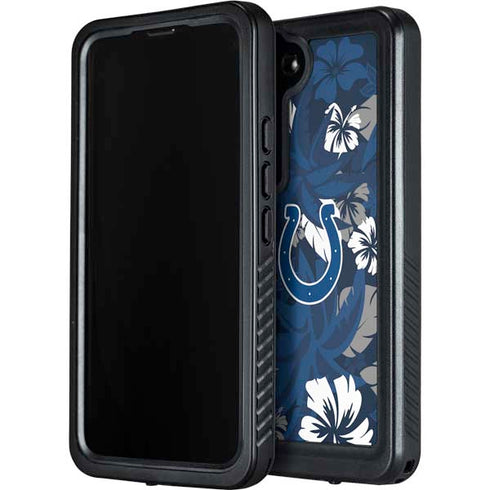NFL Indianapolis Colts Tropical Print Galaxy S23 Waterproof Case