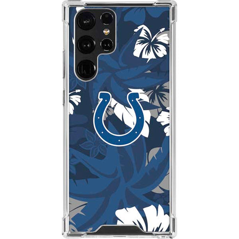 NFL Indianapolis Colts Tropical Print Galaxy S24 Ultra Clear Case