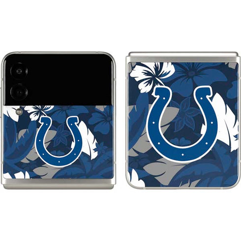 NFL Indianapolis Colts Tropical Print Galaxy Z Flip3 5G Skin