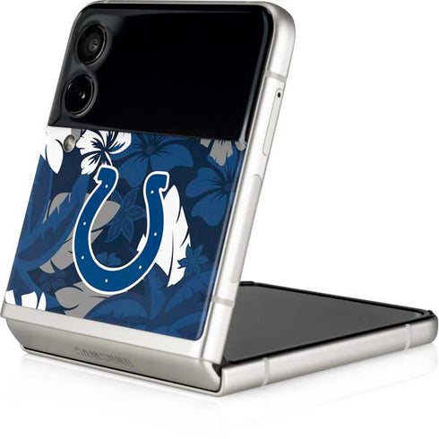 NFL Indianapolis Colts Tropical Print Galaxy Z Flip4 5G Skin