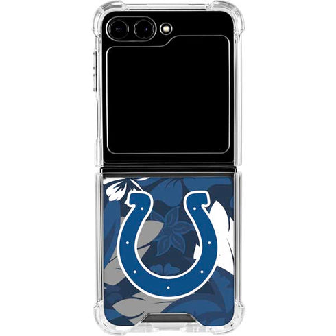 NFL Indianapolis Colts Tropical Print Galaxy Z Flip5 5G Clear Case