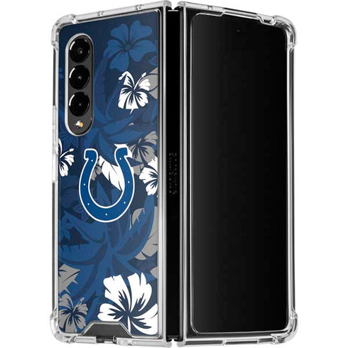 NFL Indianapolis Colts Tropical Print Galaxy Z Fold4 5G Clear Case