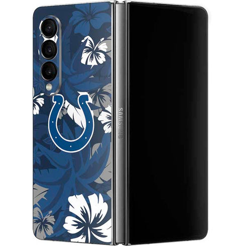 NFL Indianapolis Colts Tropical Print Galaxy Z Fold4 5G Skin