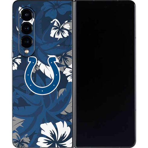 NFL Indianapolis Colts Tropical Print Galaxy Z Fold4 5G Skin