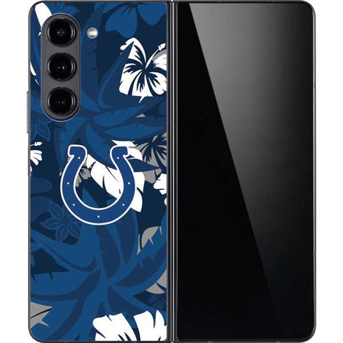NFL Indianapolis Colts Tropical Print Galaxy Z Fold5 5G Skin