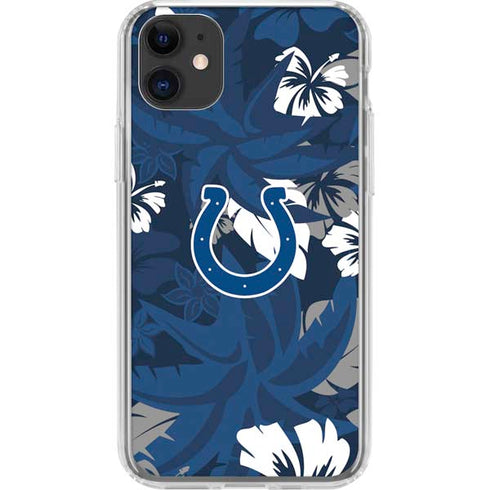 NFL Indianapolis Colts Tropical Print iPhone 11 Clear Case